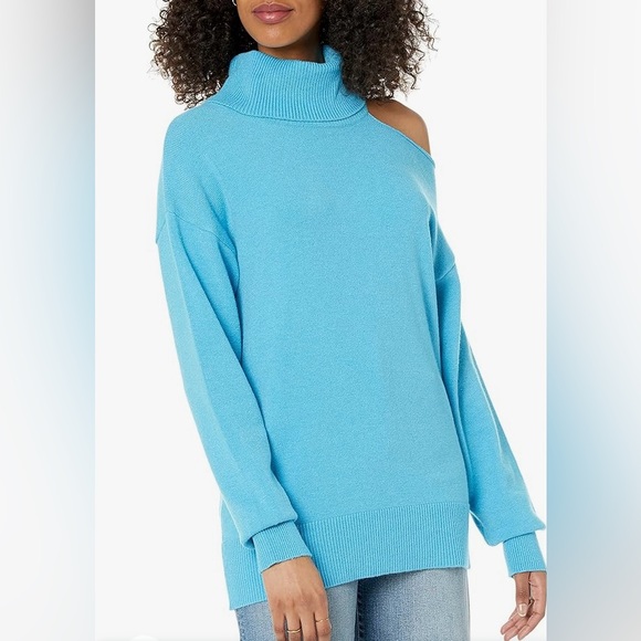 The Drop Women Josephine long sleeve cut-out loose turtleneck sweater - Picture 3 of 3